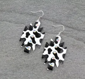 Aztec cow earrings