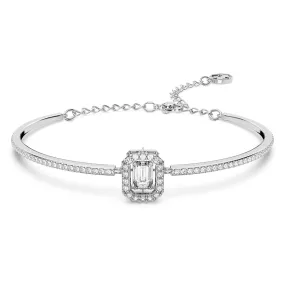 MILLENIA BANGLE, WHITE, RHODIUM PLATED