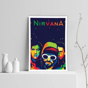 Nirvana Boy Band Poster, Custom Music Print, Music Poster, Custom Canvas, Home Decor, Wall Hangings, Rock Band Art, Nirvana Canvas