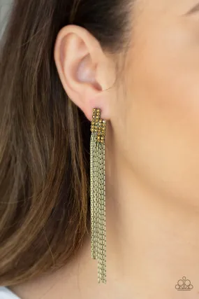 Paparazzi Earring ~ Radio Waves - Brass